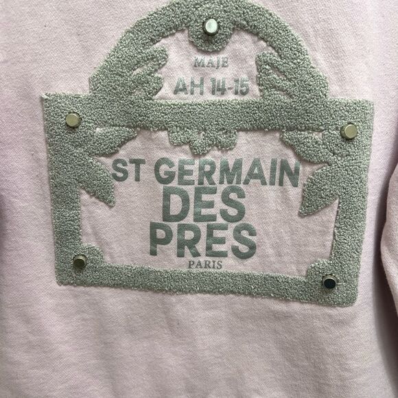 Maje St. Germain Des Pres Paris Sweatshirt Pink Size S - Picture 6 of 10
